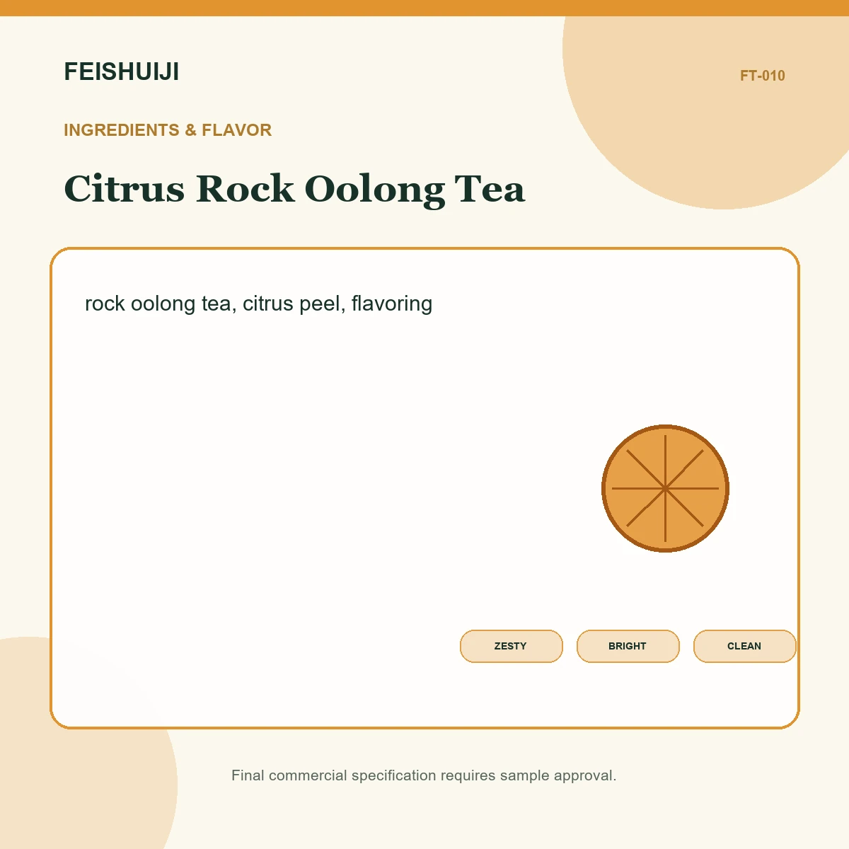 Ingredients and flavor for Citrus Rock Oolong Tea