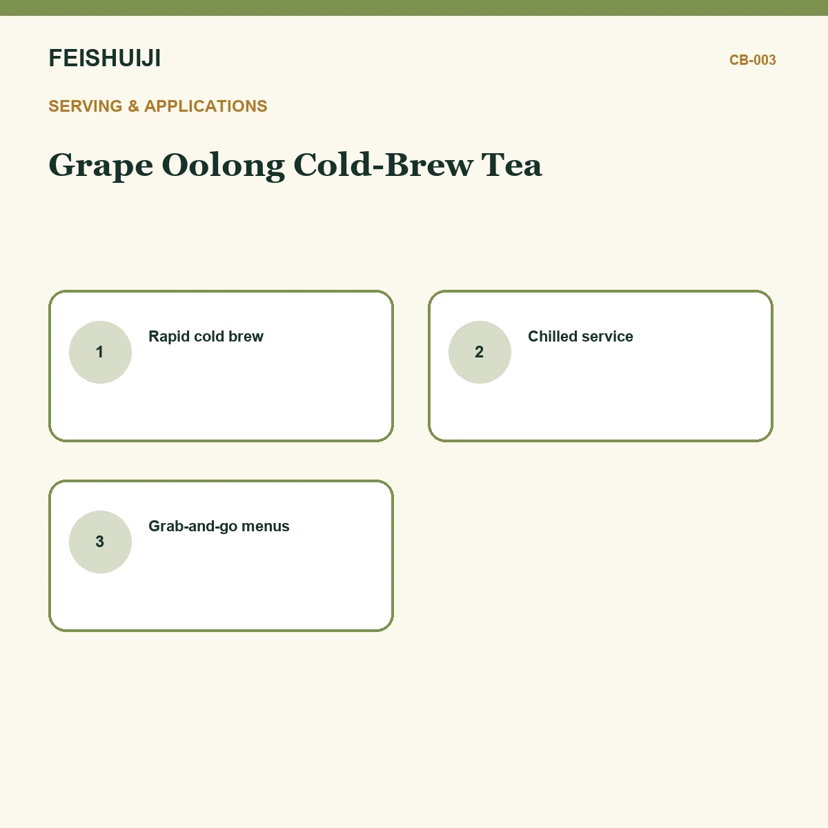 Serving and applications for Grape Oolong Cold-Brew Tea