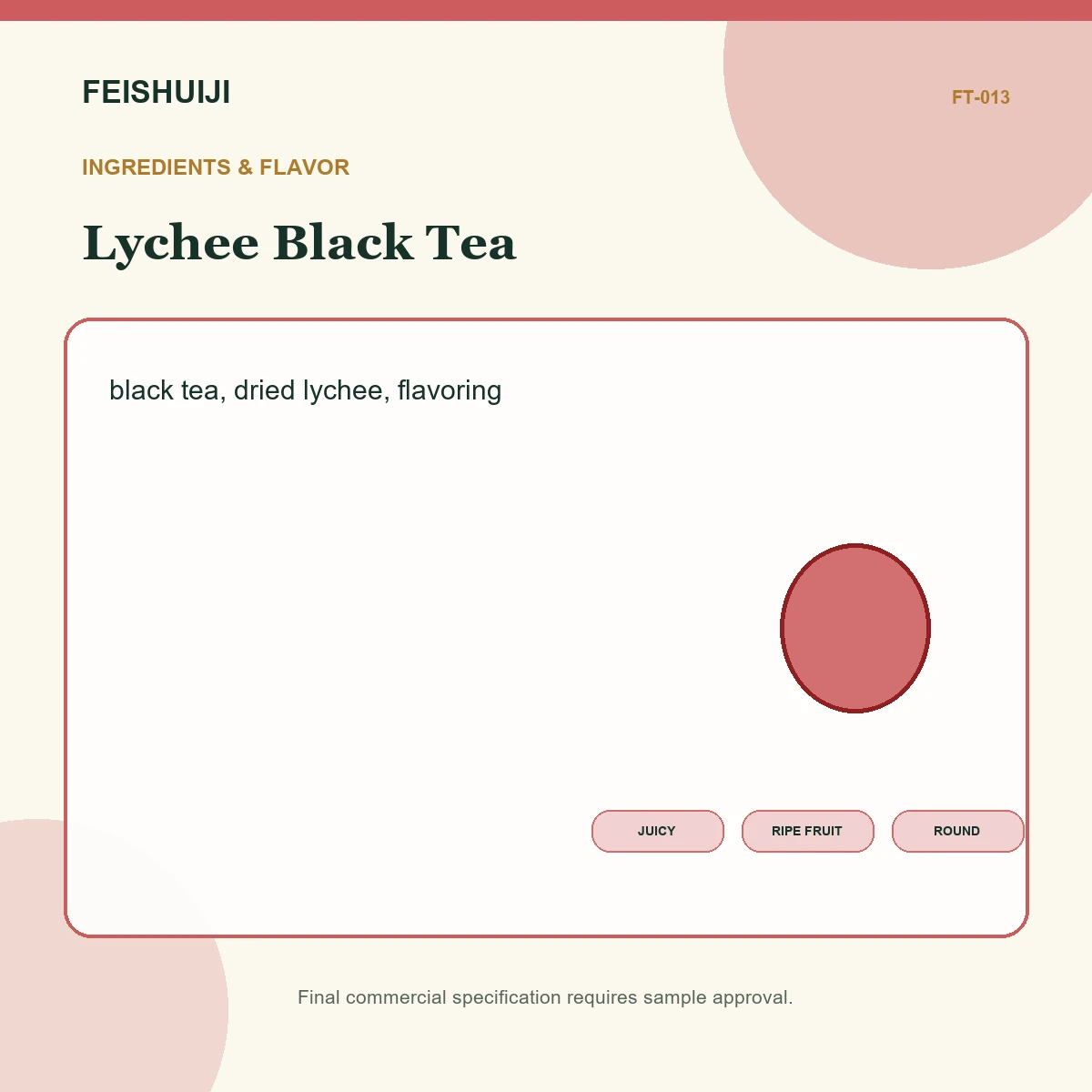 Ingredients and flavor for Lychee Black Tea