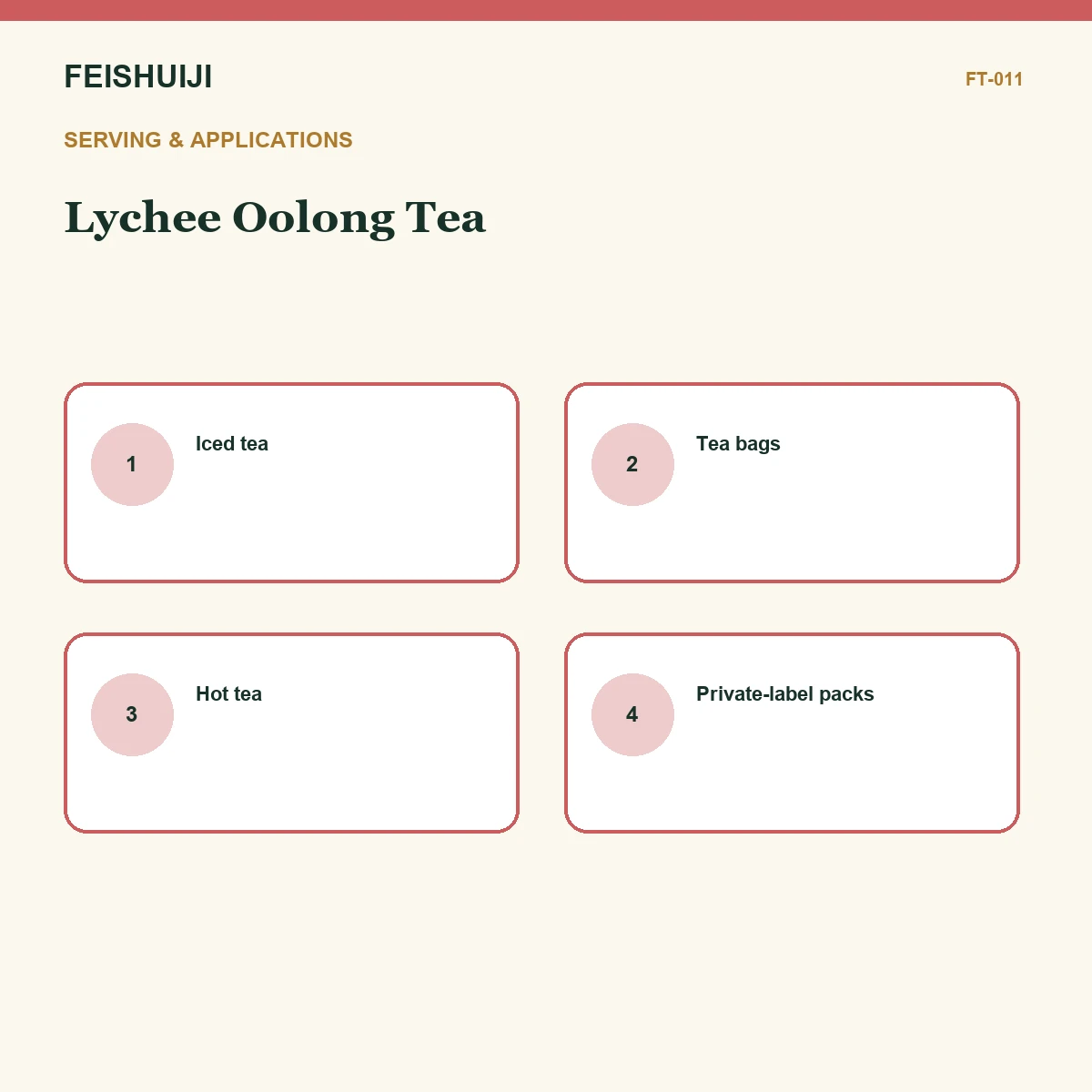 Serving and applications for Lychee Oolong Tea