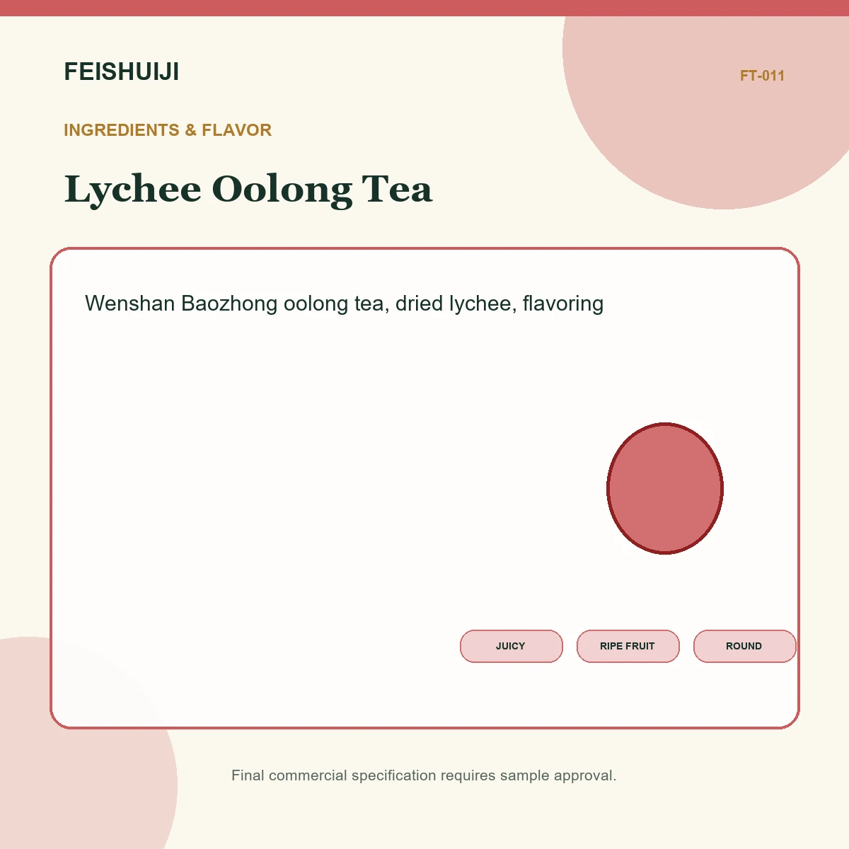 Ingredients and flavor for Lychee Oolong Tea