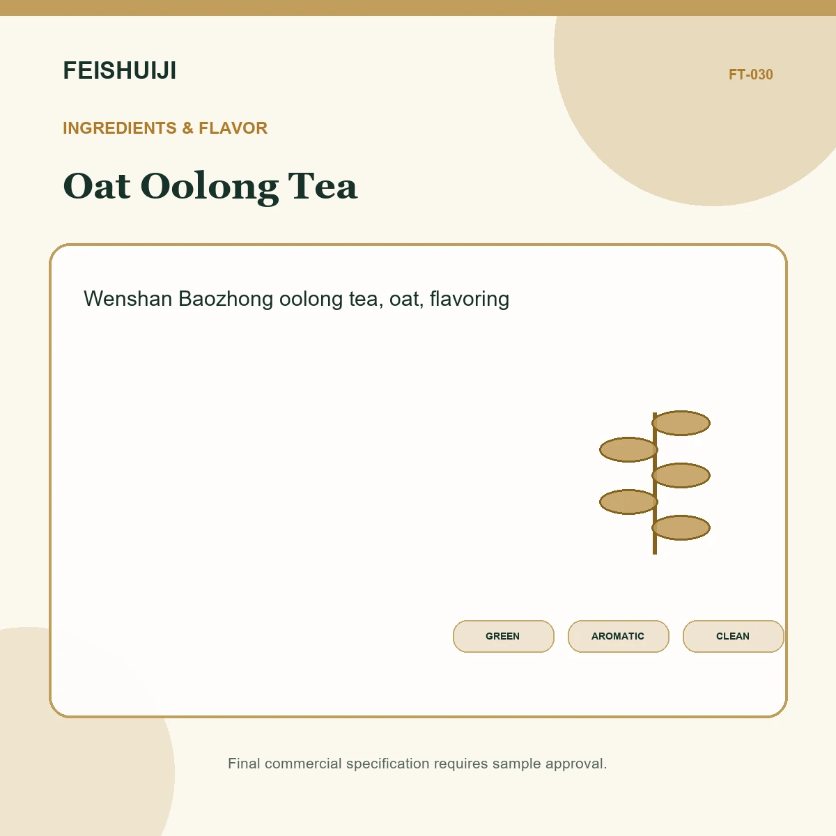 Ingredients and flavor for Oat Oolong Tea