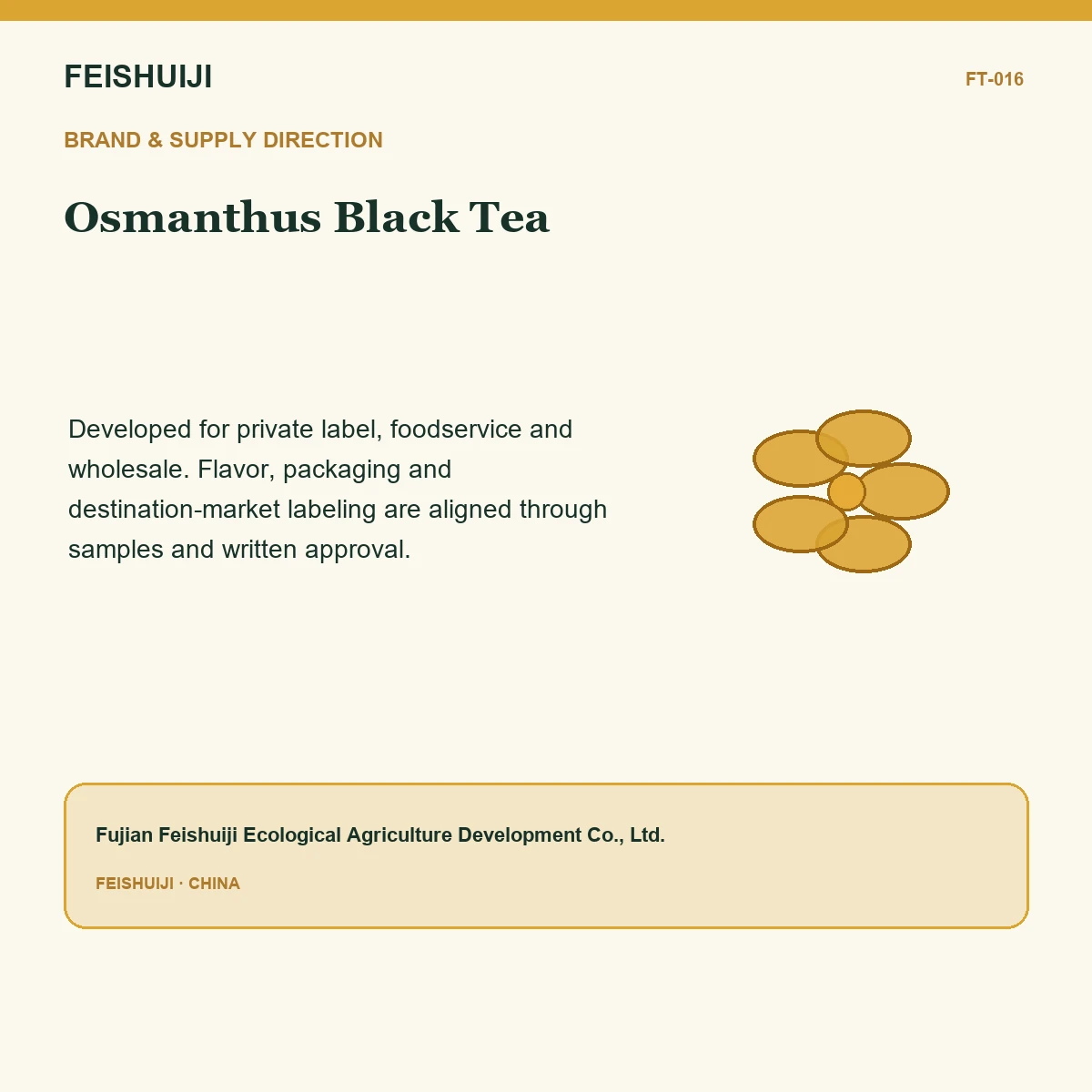Brand and supply direction for Osmanthus Black Tea