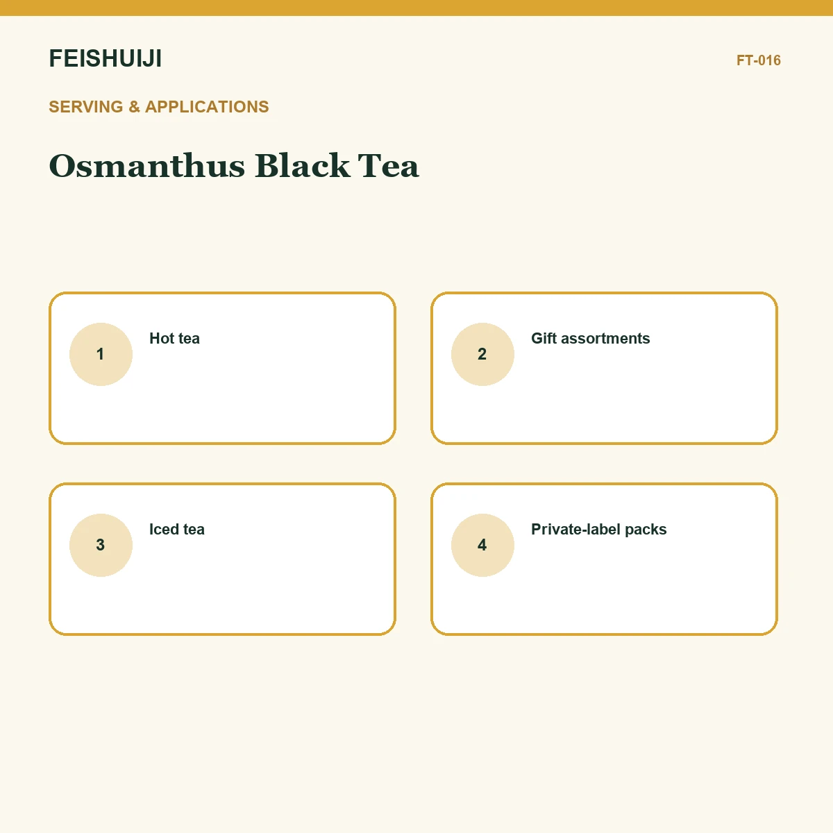 Serving and applications for Osmanthus Black Tea