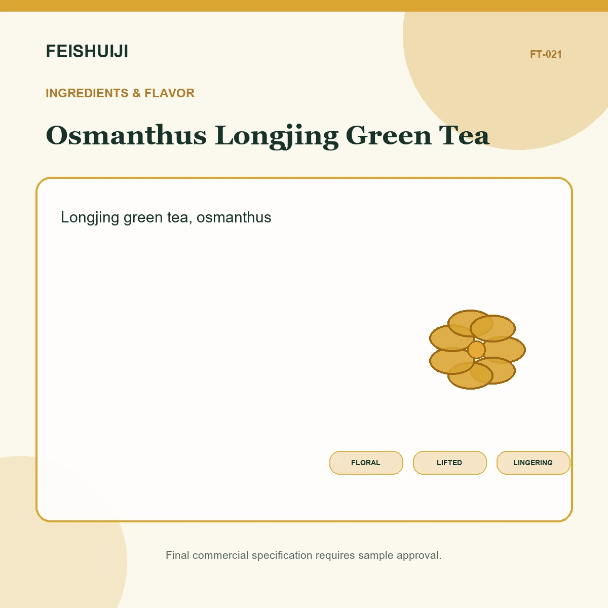 Ingredients and flavor for Osmanthus Longjing Green Tea