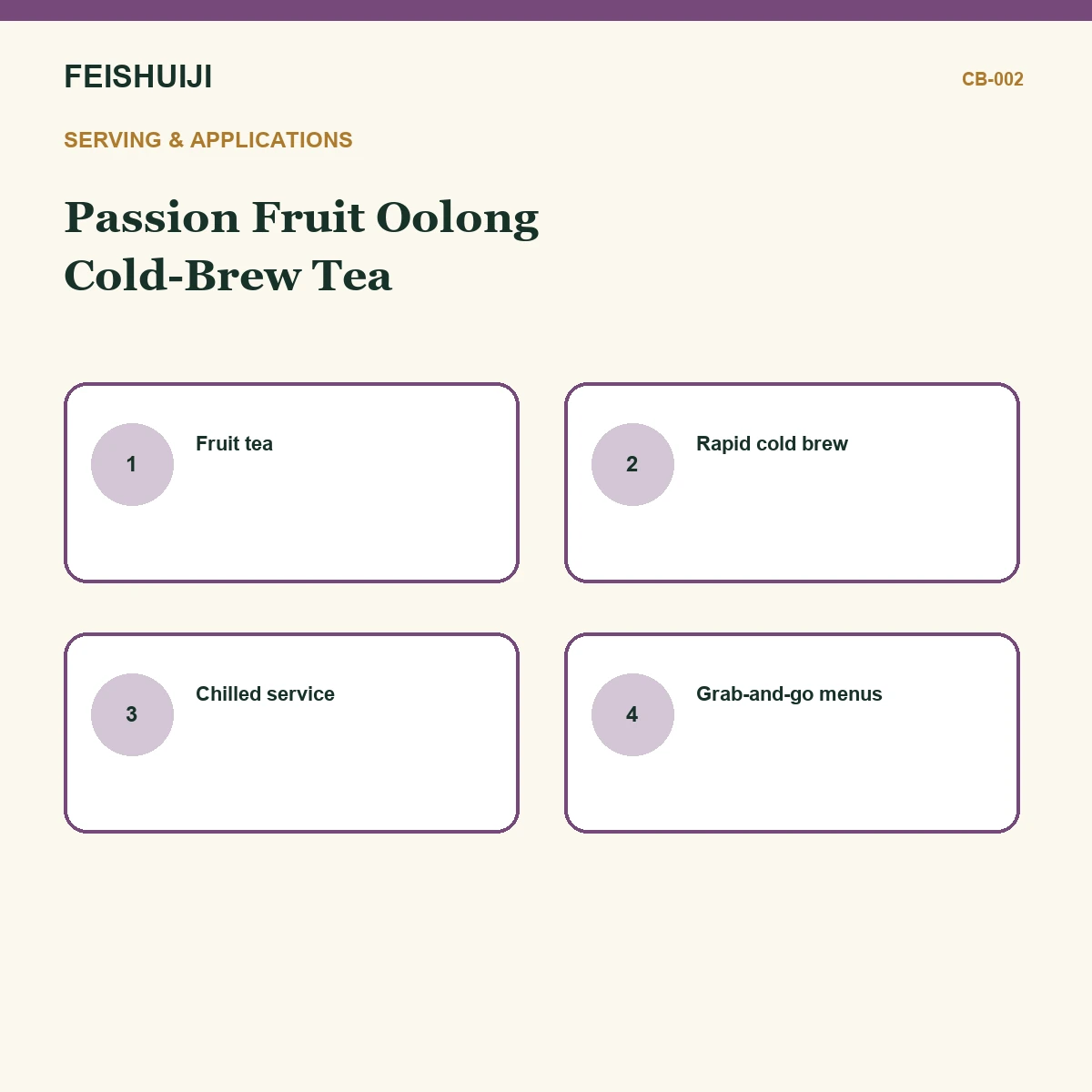 Serving and applications for Passion Fruit Oolong Cold-Brew Tea