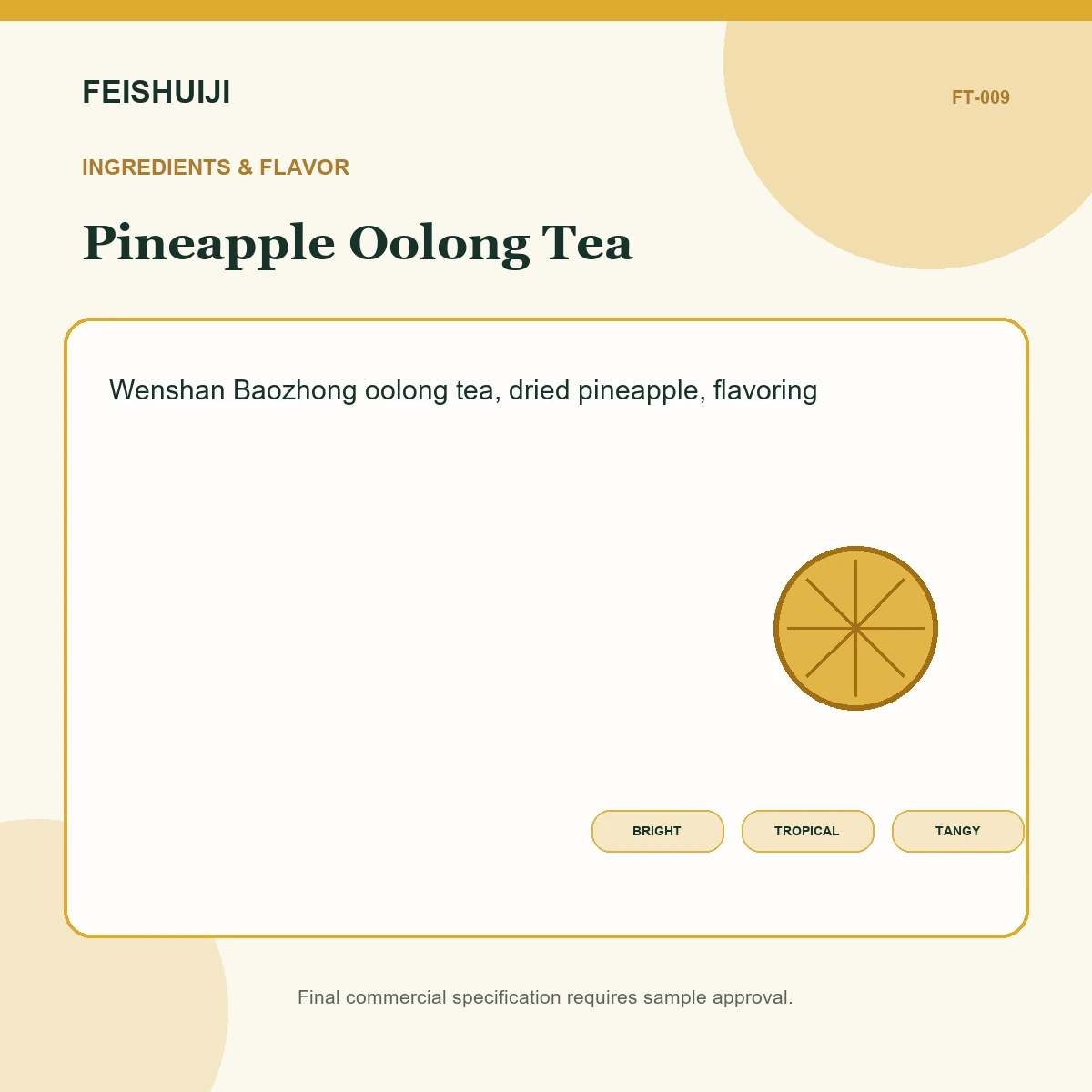 Ingredients and flavor for Pineapple Oolong Tea