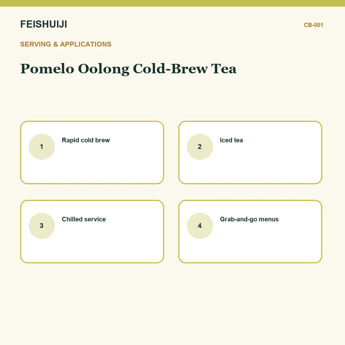 Serving and applications for Pomelo Oolong Cold-Brew Tea