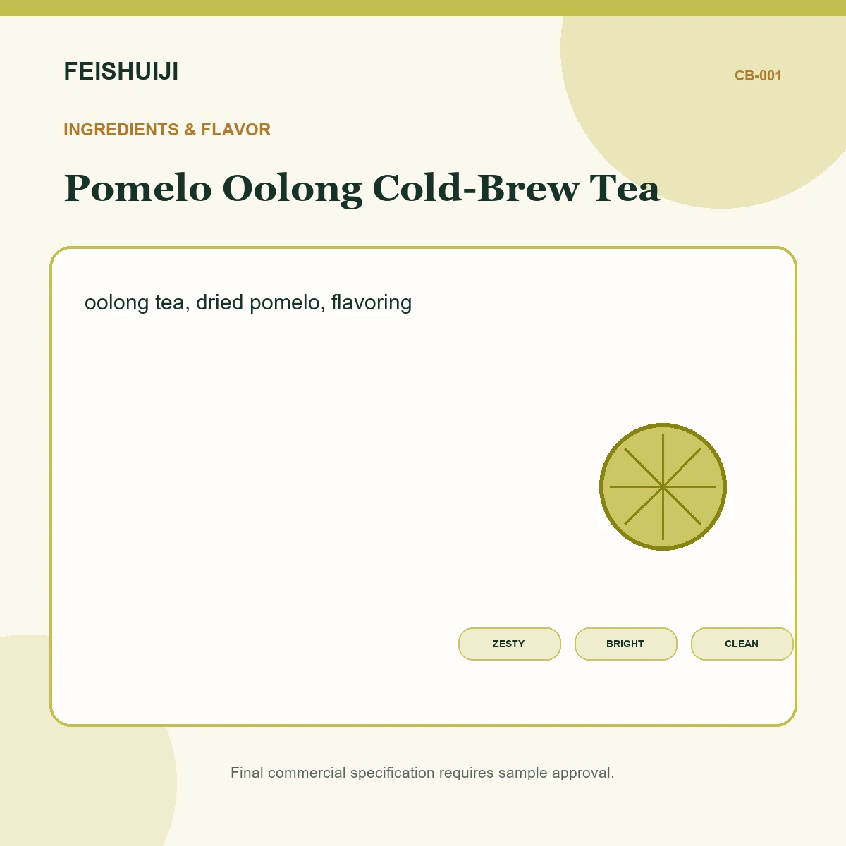 Ingredients and flavor for Pomelo Oolong Cold-Brew Tea