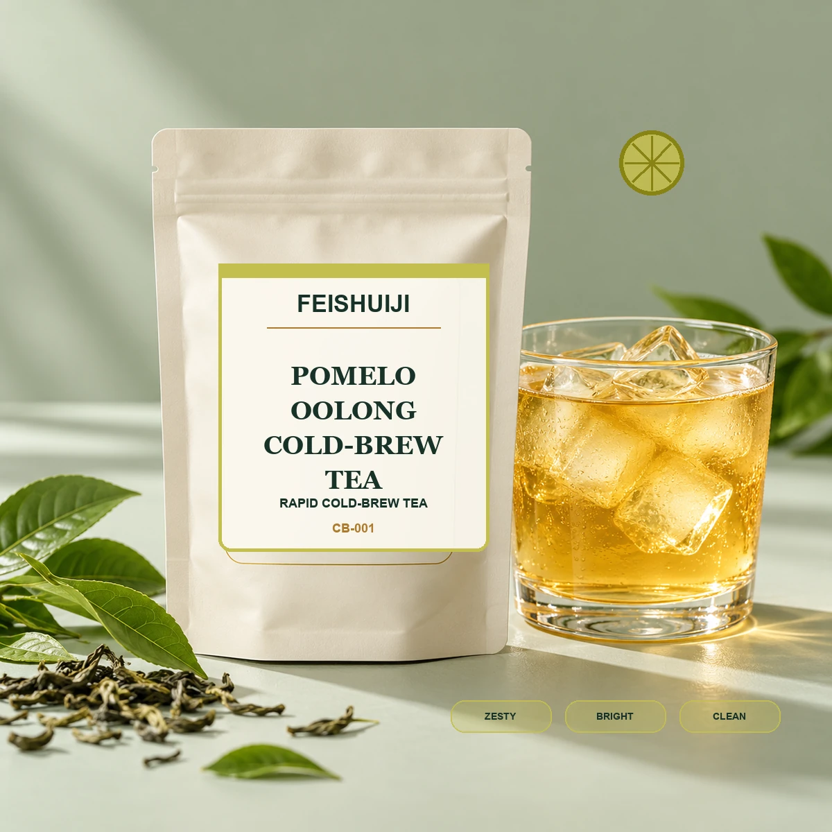 FEISHUIJI Pomelo Oolong Cold-Brew Tea ecommerce product presentation