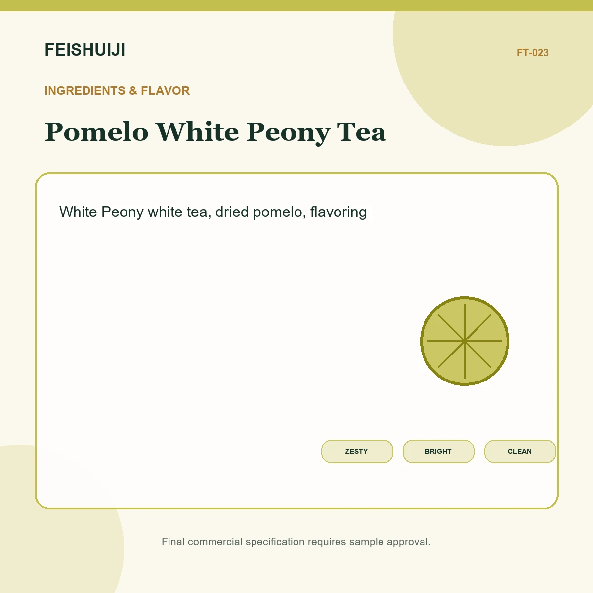 Ingredients and flavor for Pomelo White Peony Tea