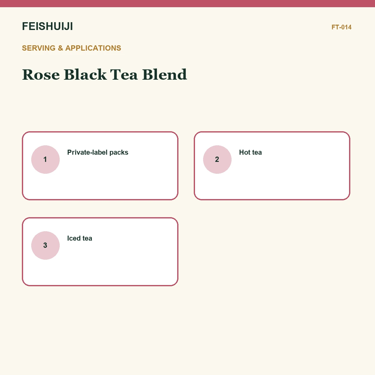 Serving and applications for Rose Black Tea Blend