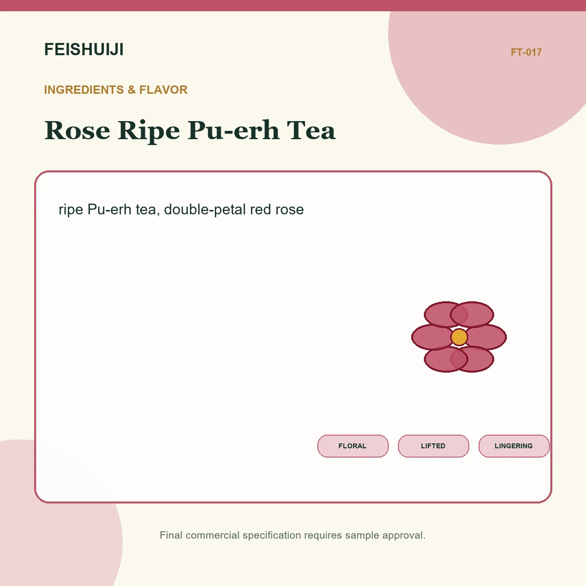 Ingredients and flavor for Rose Ripe Pu-erh Tea