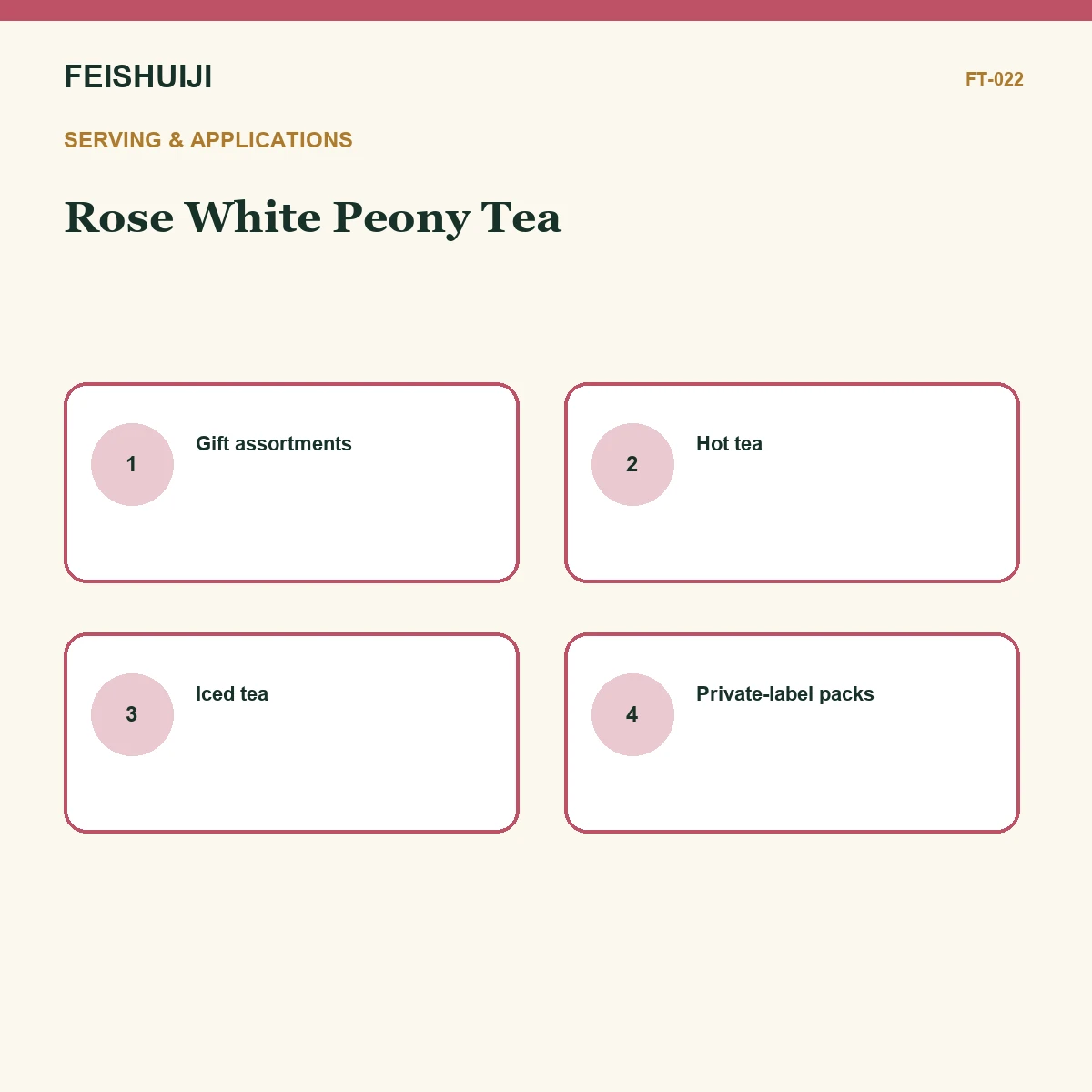 Serving and applications for Rose White Peony Tea