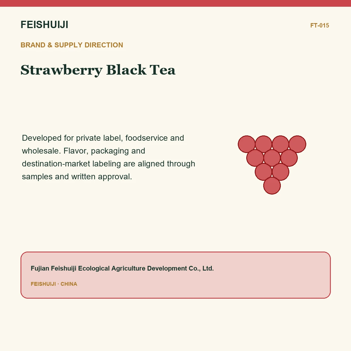 Brand and supply direction for Strawberry Black Tea