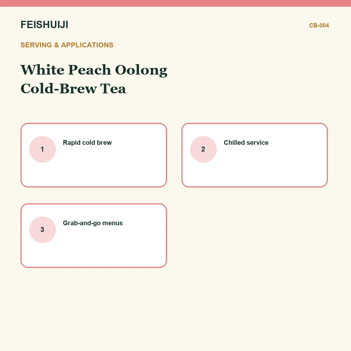Serving and applications for White Peach Oolong Cold-Brew Tea