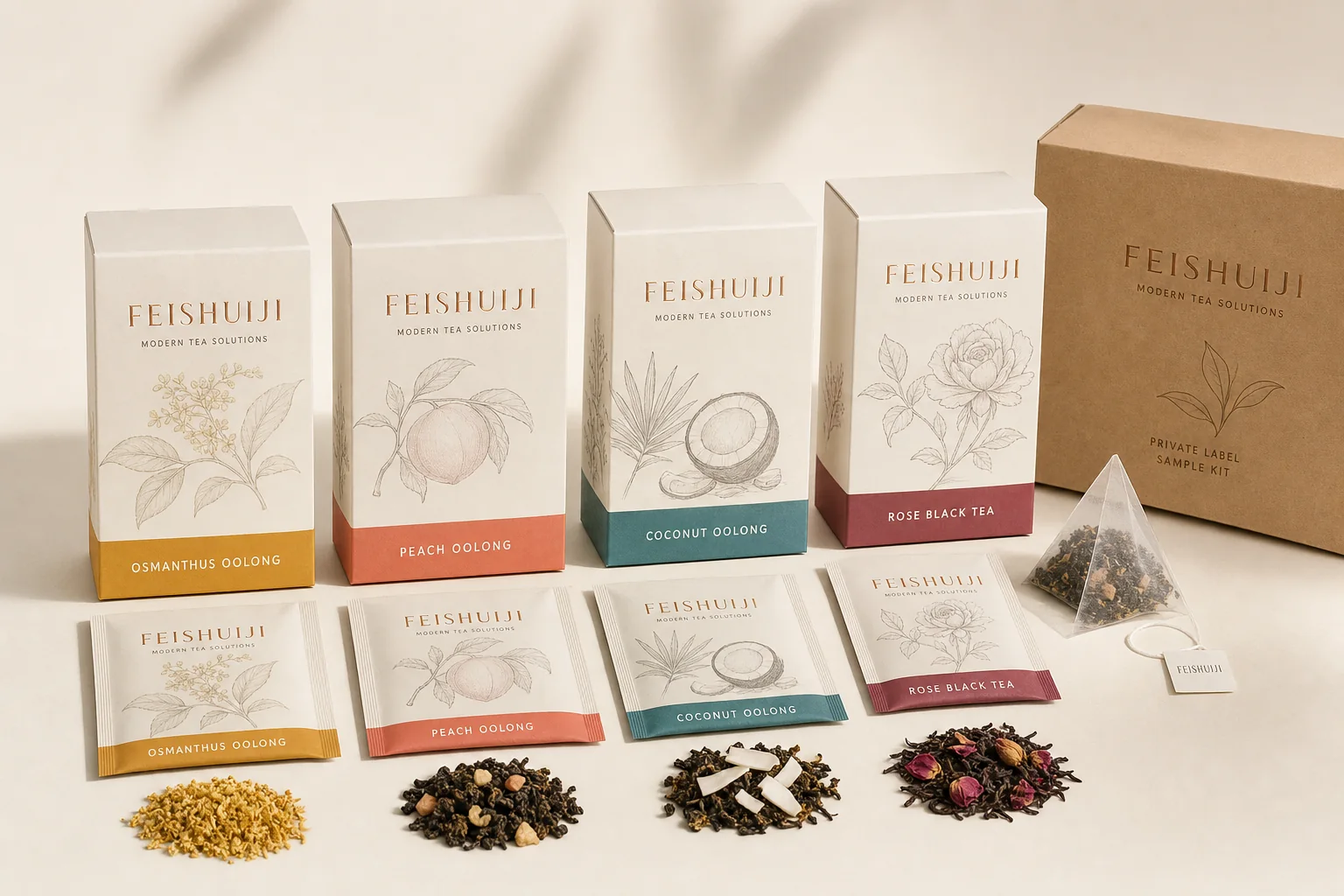 FEISHUIJI private label tea packaging family concept